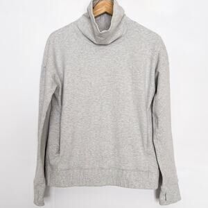 Lululemon Stress Less Pullover Sweatshirt French Terry Pockets Soft Size 8 Gray